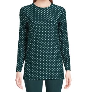 Lands' End Green Print Long Sleeve Tee Large Tall LT